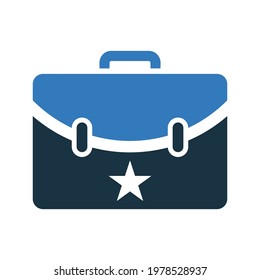 Briefcase, portfolio, suitcase icon. Simple vector on isolated white background.