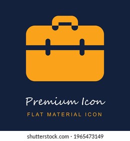 Briefcase premium material ui ux isolated vector icon in navy blue and orange colors