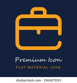 Briefcase premium material ui ux isolated vector icon in navy blue and orange colors