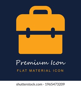 Briefcase premium material ui ux isolated vector icon in navy blue and orange colors