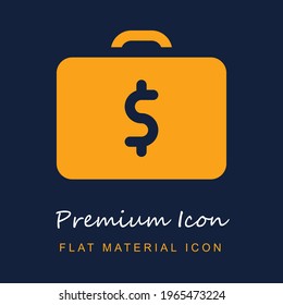 Briefcase Premium-Material ui ux einzelne Vektorsymbol in navblau und orange Farben