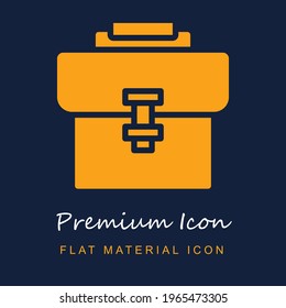 Briefcase premium material ui ux isolated vector icon in navy blue and orange colors