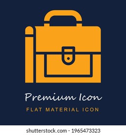 Briefcase premium material ui ux isolated vector icon in navy blue and orange colors