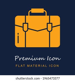 Briefcase premium material ui ux isolated vector icon in navy blue and orange colors