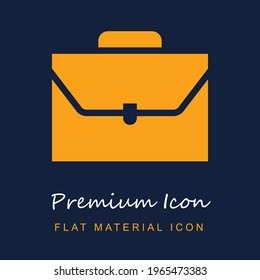 Briefcase premium material ui ux isolated vector icon in navy blue and orange colors
