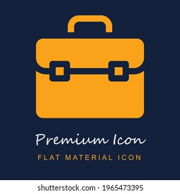 Briefcase premium material ui ux isolated vector icon in navy blue and orange colors