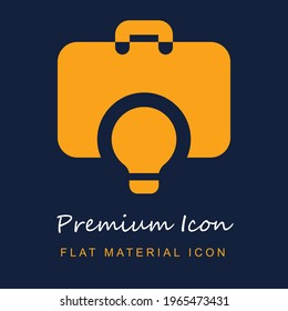 Briefcase premium material ui ux isolated vector icon in navy blue and orange colors