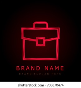 Briefcase red chromium metallic logo