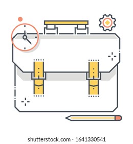 Briefcase related color line vector icon, illustration. The icon is about bag, book, luggage, portfolio, suitcase. The composition is infinitely scalable.