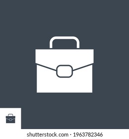 Briefcase related vector glyph icon. Isolated on black background. Vector illustration.