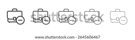 Briefcase remove icon outline ilustration vector symbol