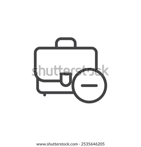 Briefcase remove icon Thin outline art symbol