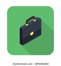 Briefcase right view icon vector isometric. Flat style vector illustration.