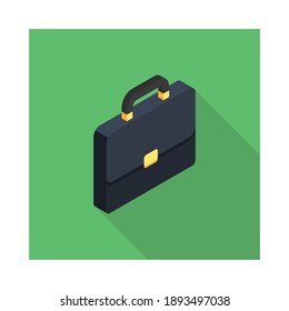Briefcase right view icon vector isometric. Flat style vector illustration.