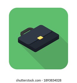 Briefcase right view icon vector isometric. Flat style vector illustration.