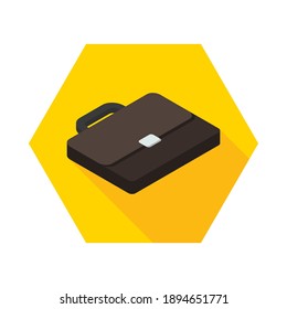 Briefcase right view icon vector isometric. Flat style vector illustration.