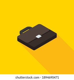 Briefcase right view icon vector isometric. Flat style vector illustration.