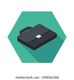 Briefcase right view icon vector isometric. Flat style vector illustration.