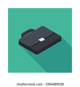 Briefcase right view icon vector isometric. Flat style vector illustration.