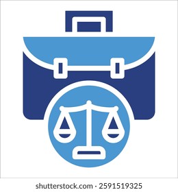 Briefcase With Scales Icon Element For Design