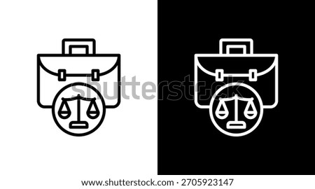 Briefcase With Scales White Icon Set Design