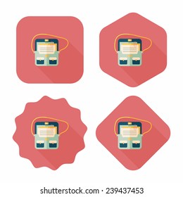 briefcase school bag flat icon with long shadow,eps10