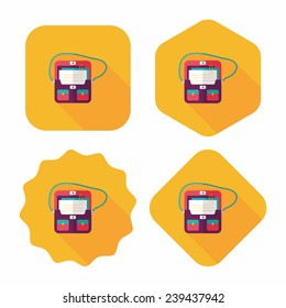 briefcase school bag flat icon with long shadow,eps10