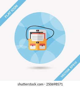 briefcase ,school bag flat icon with long shadow,eps10