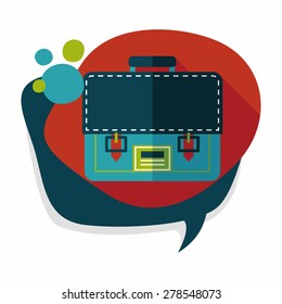 briefcase school bag flat icon with long shadow,eps10