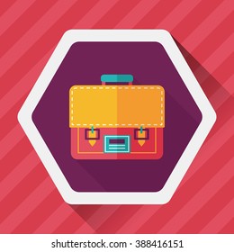 briefcase school bag flat icon with long shadow,eps10