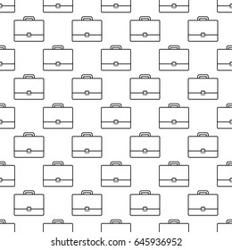 Briefcase seamless pattern in outline style for web, infographics and creative design. 