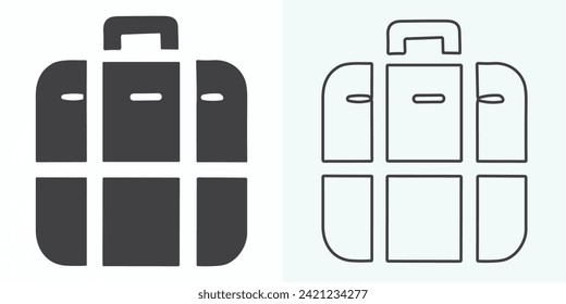 Briefcase, set of briefcase, bag, suitcase. Flat design, vector illustration, vector.