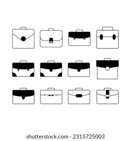 Briefcase set vector art illustration.