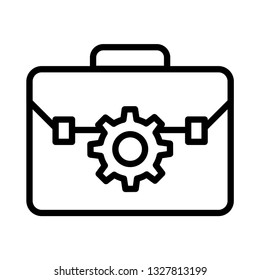 briefcase setting line icon
