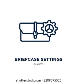briefcase settings icon from business collection. Thin linear briefcase settings, office, briefcase outline icon isolated on white background. Line vector briefcase settings sign, symbol for web and 