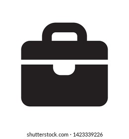 Briefcase sign icon in flat style. Suitcase vector illustration on white isolated background. Baggage business concept.