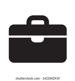 Briefcase sign icon in flat style. Suitcase vector illustration on white isolated background. Baggage business concept.