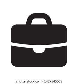Briefcase sign icon in flat style. Suitcase vector illustration on white isolated background. Baggage business concept.