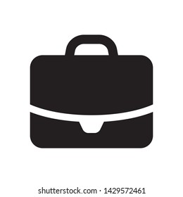 Briefcase sign icon in flat style. Suitcase vector illustration on white isolated background. Baggage business concept.