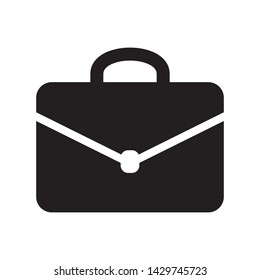 Briefcase sign icon in flat style. Suitcase vector illustration on white isolated background. Baggage business concept.