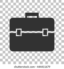 Briefcase sign illustration. Dark gray icon on transparent background.