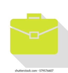 Briefcase sign illustration. Pear icon with flat style shadow path.