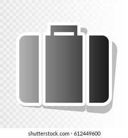 Briefcase sign illustration. Vector. Blackish icon on transparent background with transition.