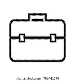 Briefcase sign illustration. Vector. Flat style black icon on white.