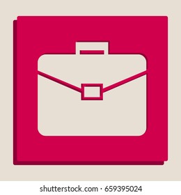 Briefcase sign illustration. Vector. Grayscale version of Popart-style icon.