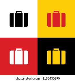 Briefcase sign illustration. Vector. Icons of german flag on corresponding colors as background.
