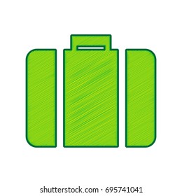 Briefcase sign illustration. Vector. Lemon scribble icon on white background. Isolated