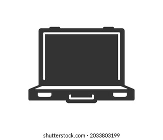 Briefcase silhouette in simple style isolated on white background. Vector illustration