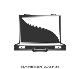 Briefcase silhouette in simple style isolated on white background. Vector illustration