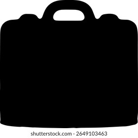 Porta-arquivos Silhueta Vetor Business Bag Ícone no fundo branco